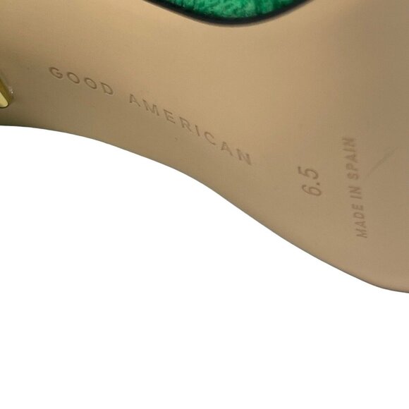 Good American Size 6.5 Heels Green Terry GA354T-X NEW Kardashian Summer Vacation - Picture 12 of 13